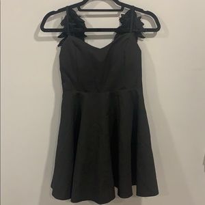 Women Black dress with wing like straps